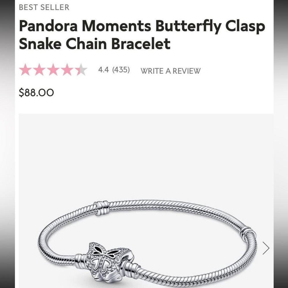 Pandora Silver Butterfly Clasp Bracelet